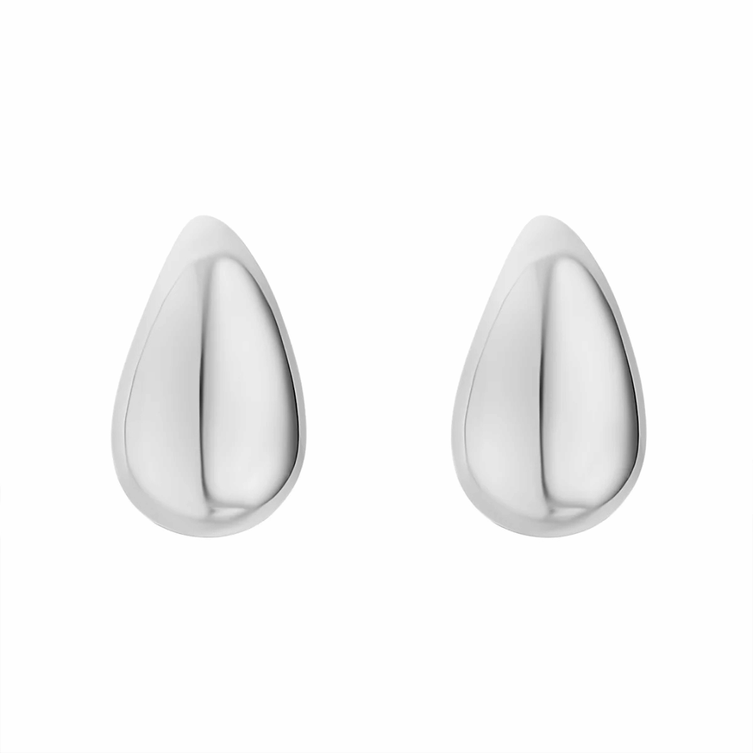 Silver Chunky Teardrop Earrings