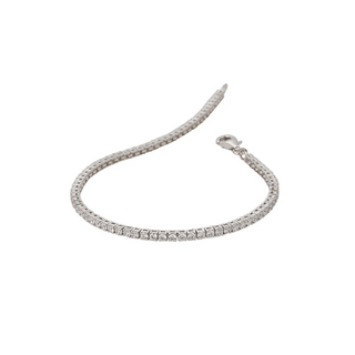 Silver Claw Set Tennis Bracelet