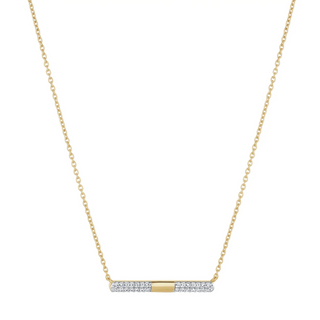 Gold Cubic Zirconia Shiny Bar Necklet