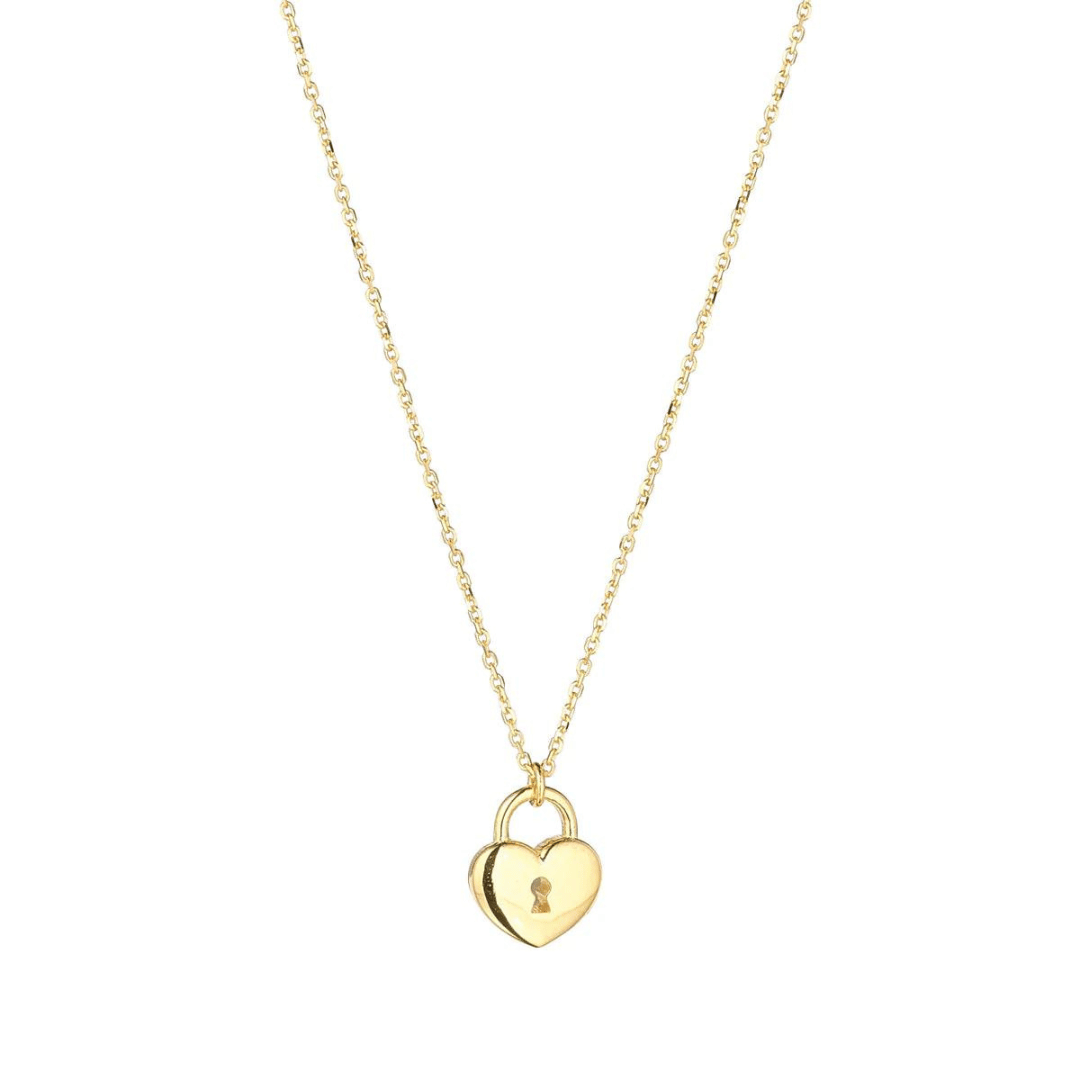 9ct Gold Small Heart Lock Pendant