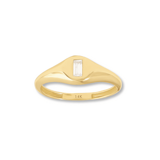 14k Baguette Signet Ring