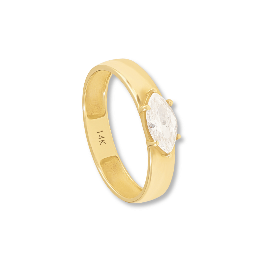 14k Marquise Bold Band Ring