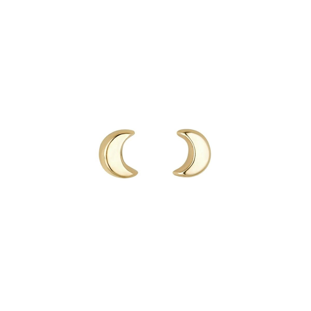 9ct Gold Mini Crescent Moon Earrings