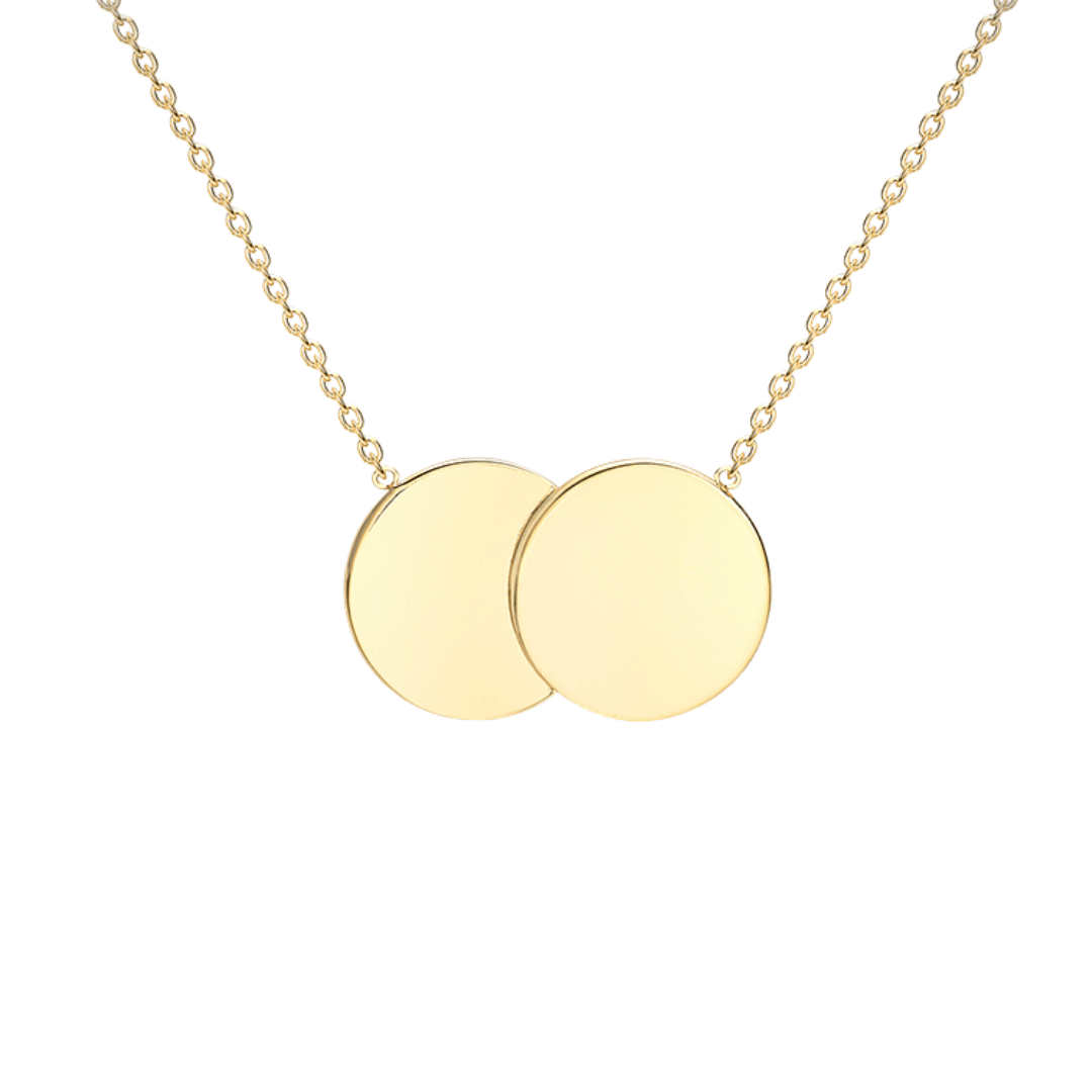 Gold Double Disc Necklace
