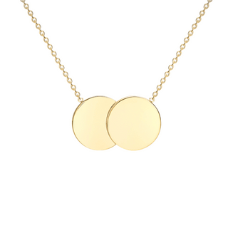Gold Double Disc Necklace