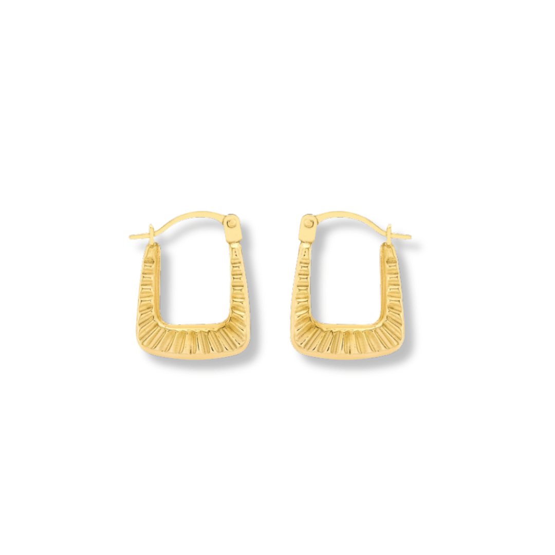 9ct Gold Clíodhna Square Hoops