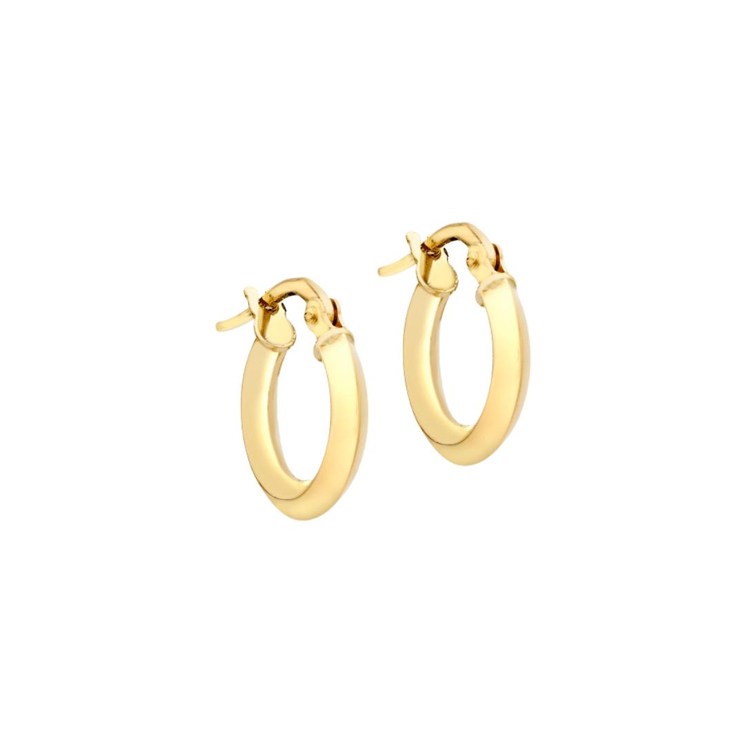 9ct Gold Pointed Edge Hoop Earrings
