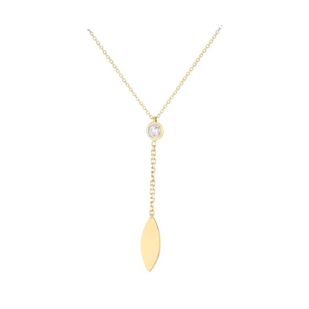 Gold Drop Leaf Necklace