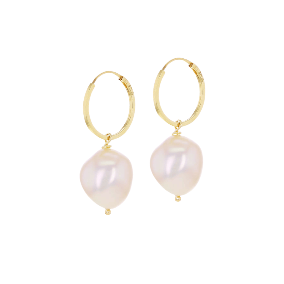 9ct Gold Baroque Pearl Sleepers
