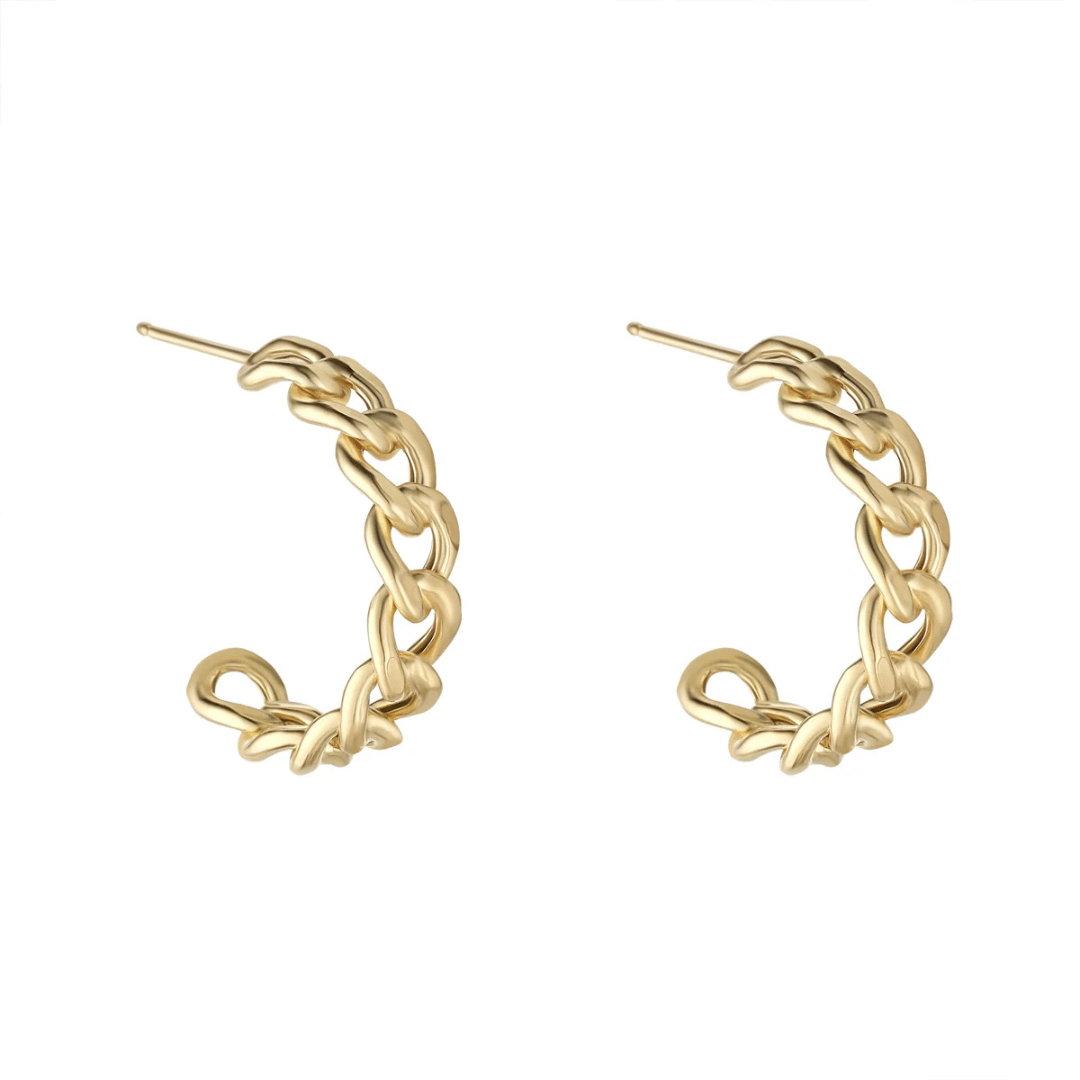 Chain Link Hoop Earrings