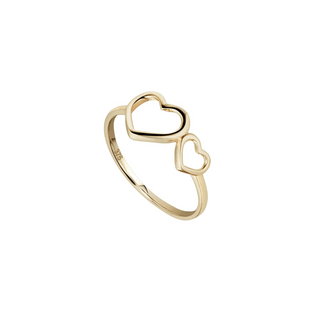 9ct Gold Double Heart Ring