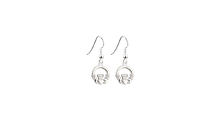 Sterling Silver Lucky Claddagh Drop Earrings