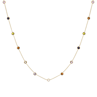 9ct Gold Multicolour Crystal Necklace