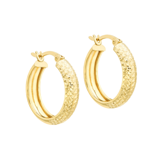 9ct Sparkle Diamond Cut Hoops