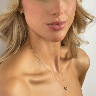 Gold Necklace with Diamond Pear Cluster