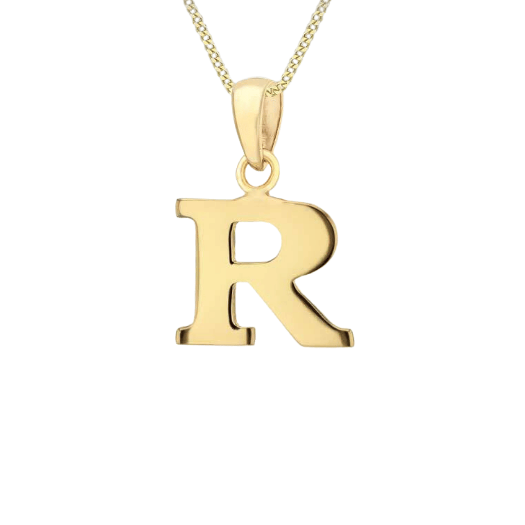 Ór Collection 9ct Gold 'R' Initial Necklace
