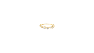 Gold Bezel Cz Zig-Zag Ring