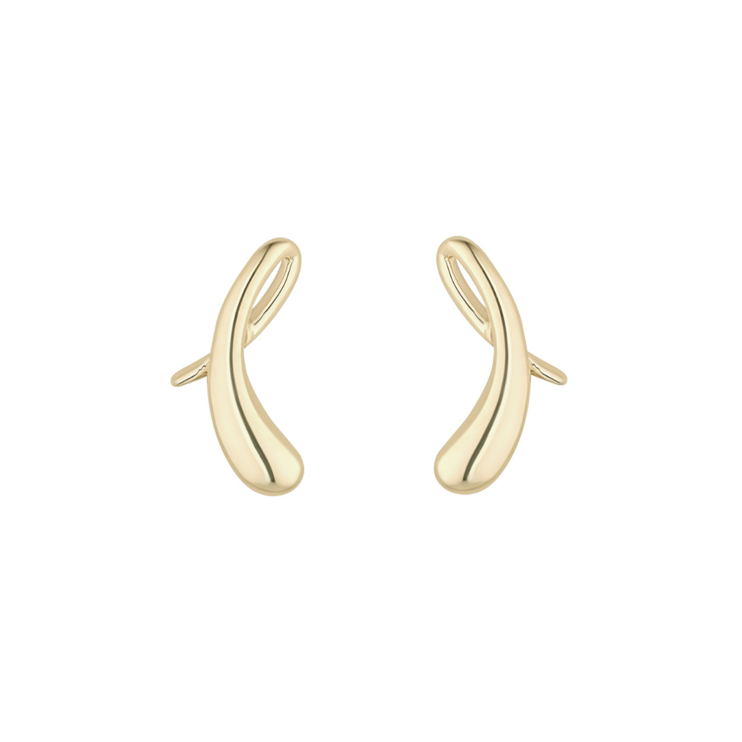 9ct Gold Ribbon Detail Studs