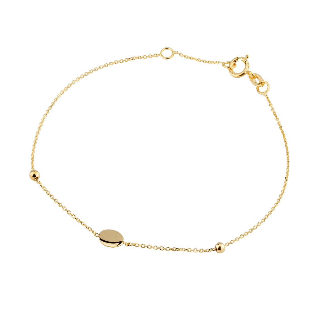9ct Dainty Circle and Ball Bracelet