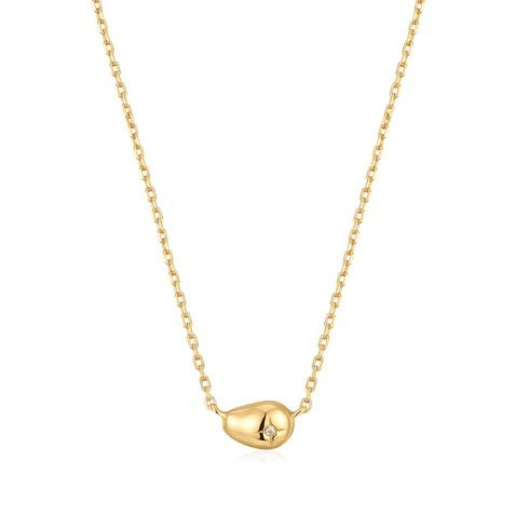Gold Pebble Sparkle Necklace