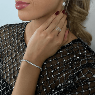 Silver CZ Dainty Tennis Bracelet