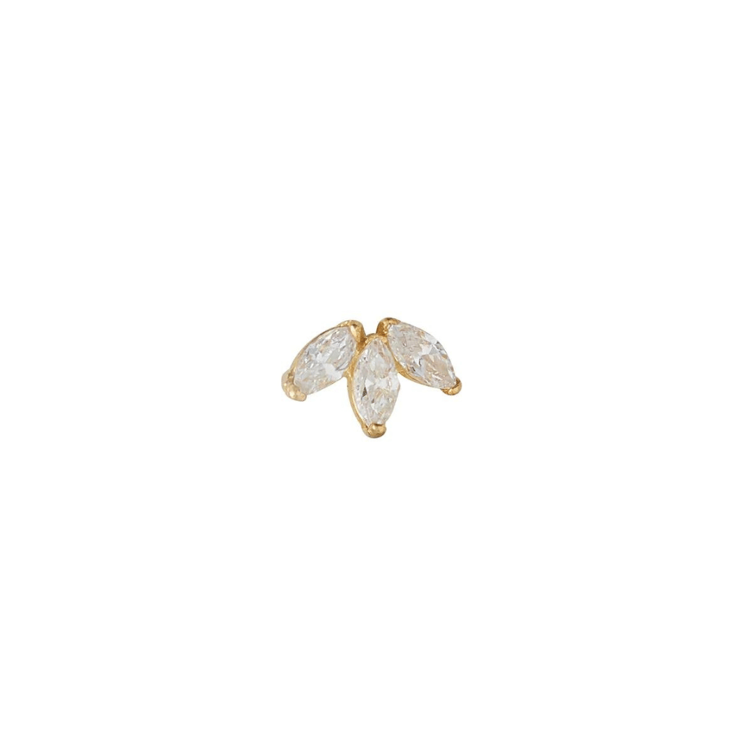 9ct CZ Lotus Single Stud