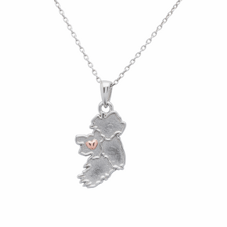 Sterling Silver Map of Ireland – “My Heart Belongs to Connaght”