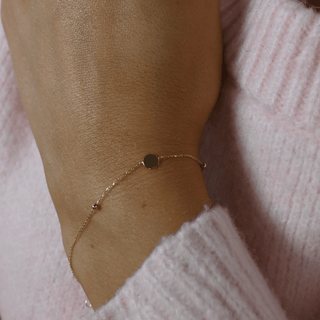9ct Gold Dainty Circle and Ball Bracelet