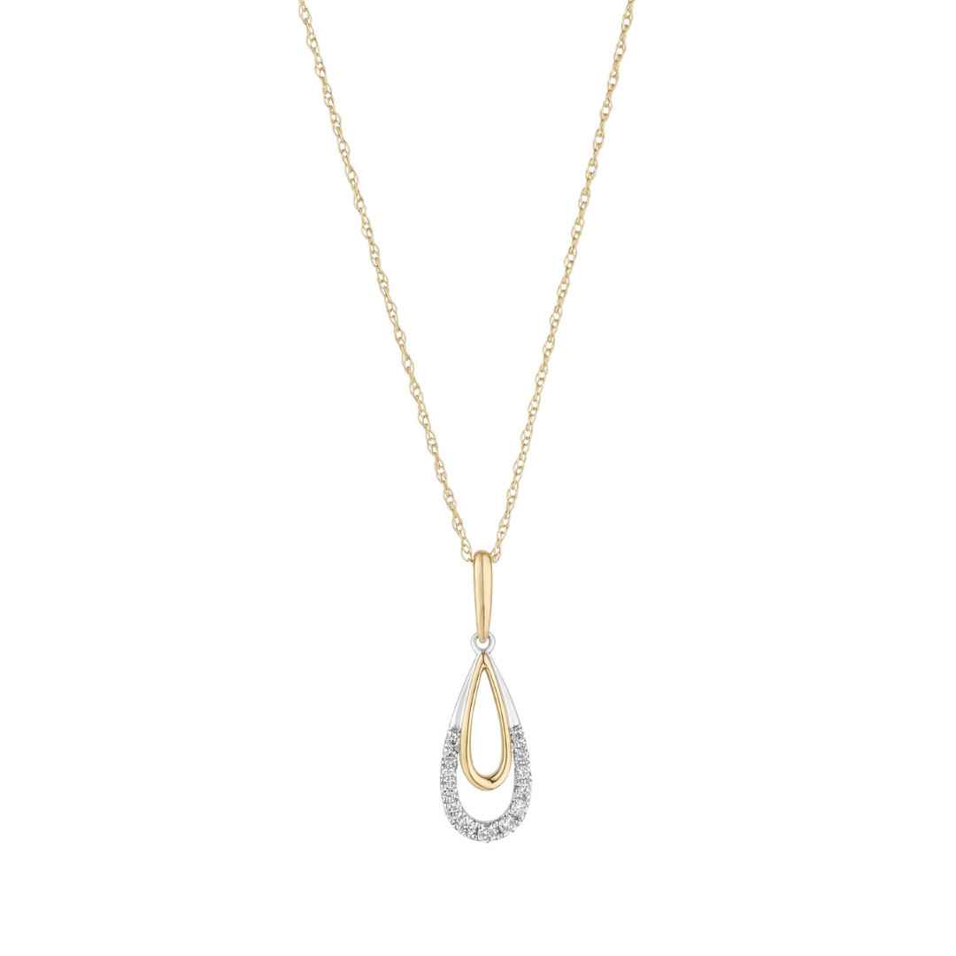 Diamond Pear Shaped Gold Necklace