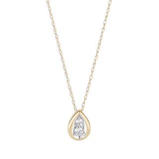 Gold Necklace with Diamond Pear Cluster