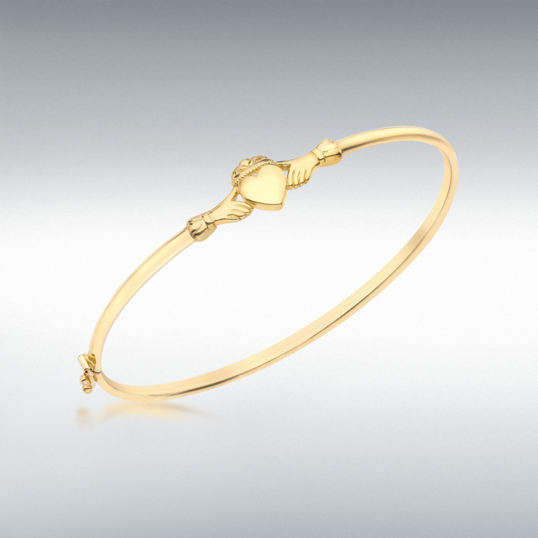 9ct Yellow Gold Claddagh Bangle
