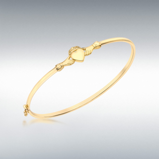 9ct Yellow Gold Claddagh Bangle
