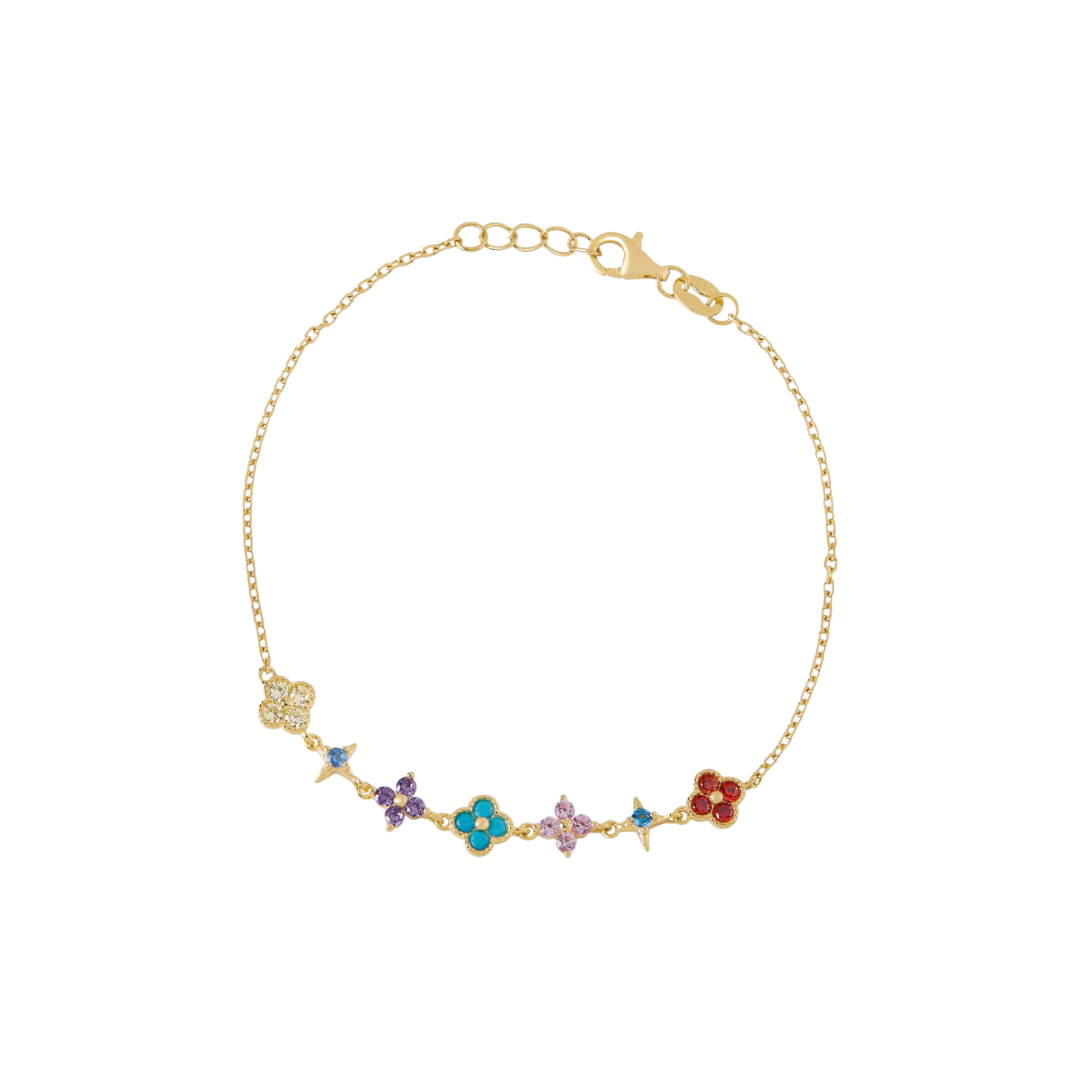 Ór | Multi Colour Clover Charm Bracelet