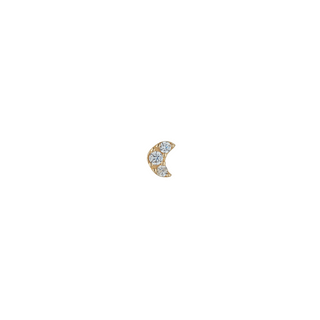 9ct Gold CZ Moon Single Stud