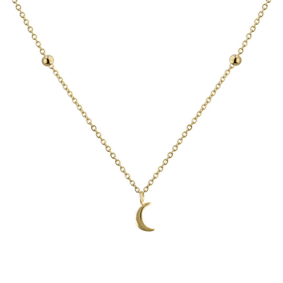 9ct Gold Mini Crescent Moon Necklace