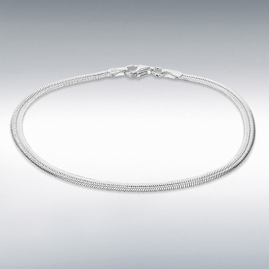 Silver Flat Snake Chain Bracelet