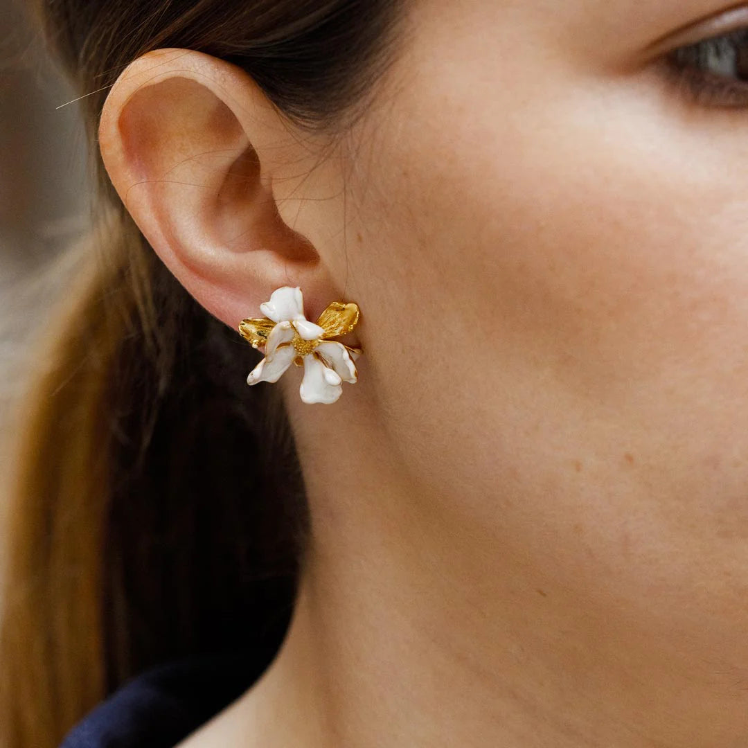 Lucy White Gold Stud Earrings