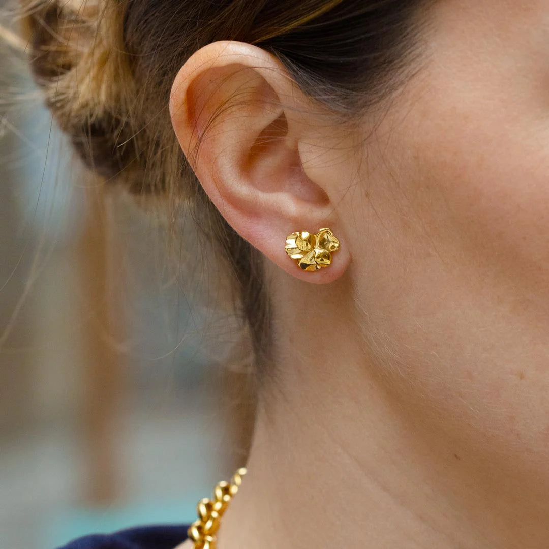 PENSÉE MINI CLIP-ON STUD GOLD EARRINGS