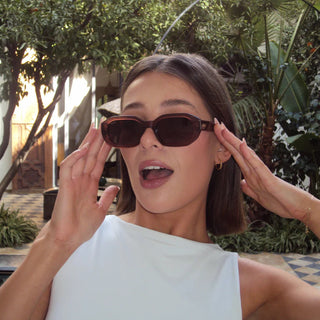 Kesh - Honey Brown Rectangle Sunglasses