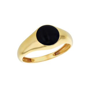 BLACK ENAMEL SIGNET RING