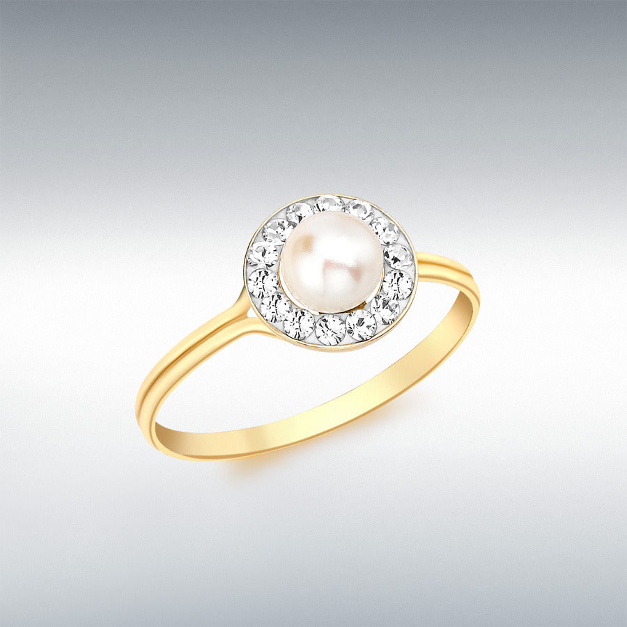 9ct Gold & Freshwater Pearl Round Ring