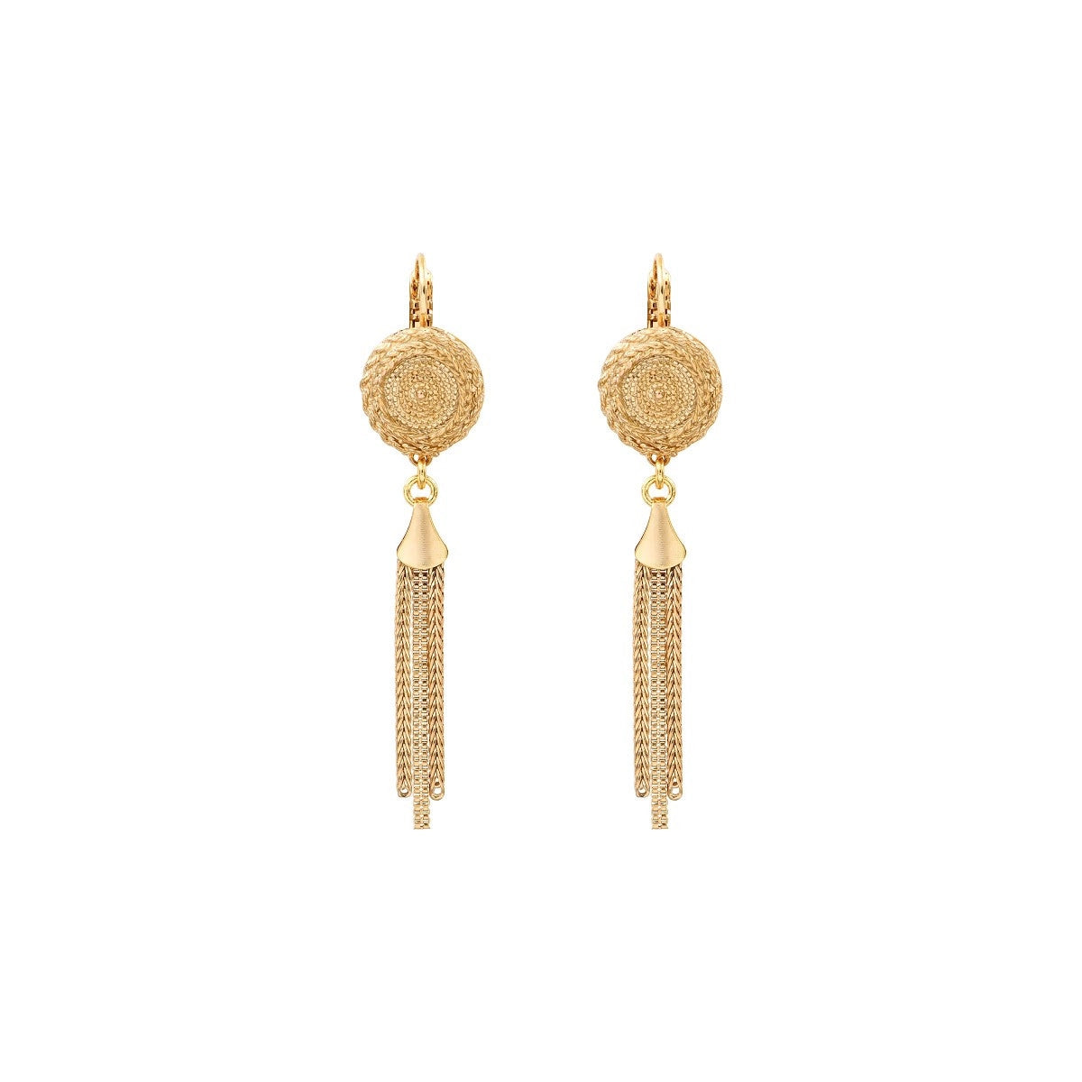 Feminine fine gold-plated metal sleeper earrings