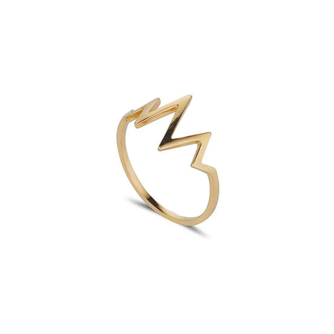 9ct Gold Lightening Bolt Ring