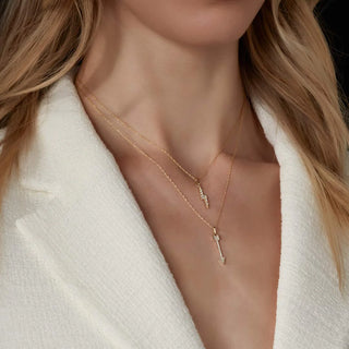 9ct Gold Lightning Bolt Pendant Necklace