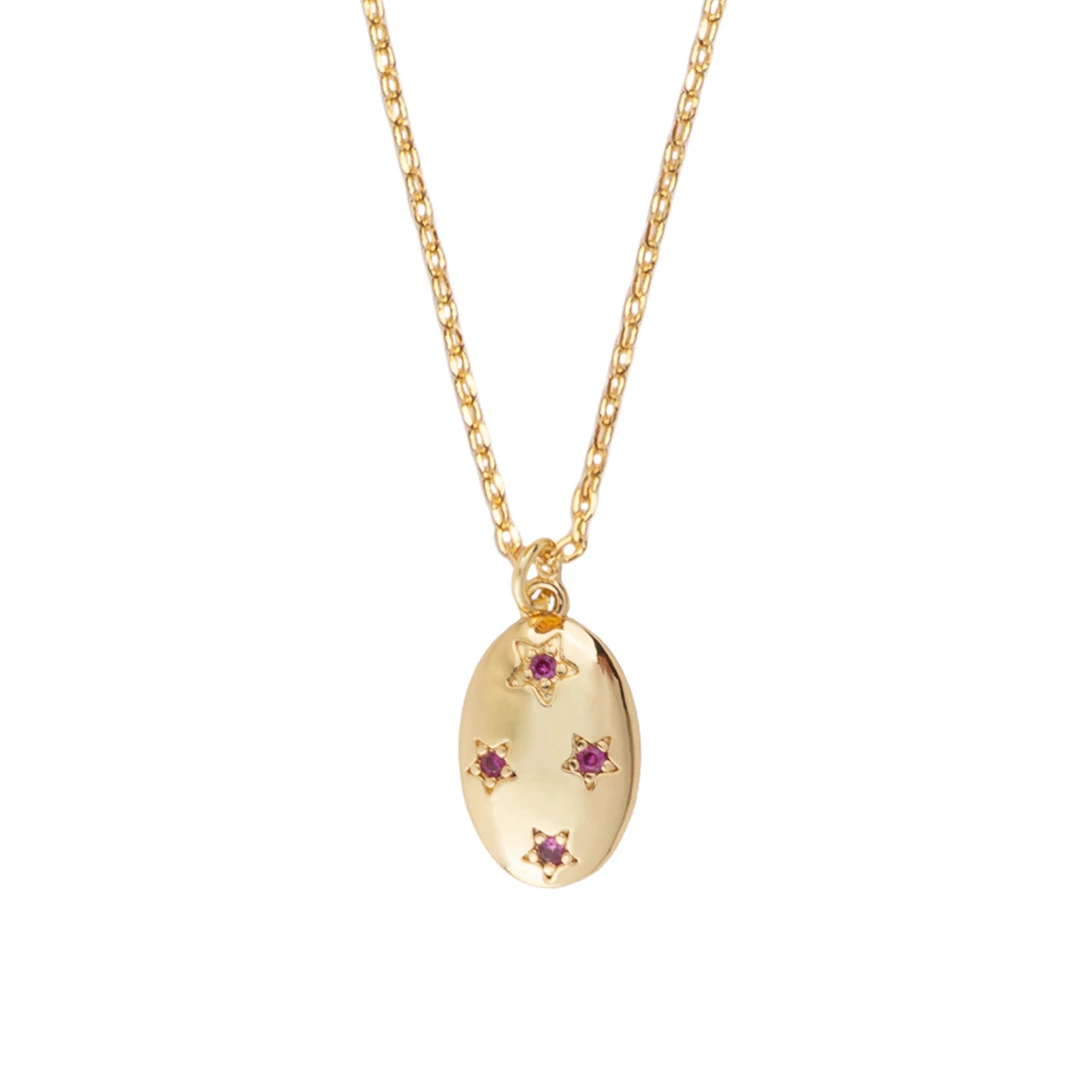 Pink Signet Oval Necklace