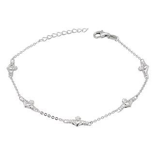 Sterling Silver Claddagh Five Link Bracelet
