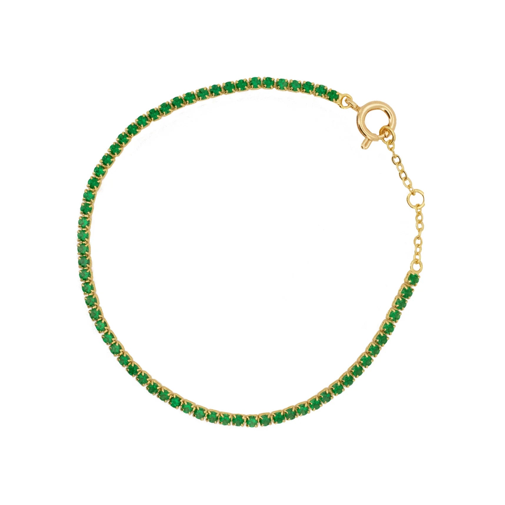 Green CZ Tennis Bracelet