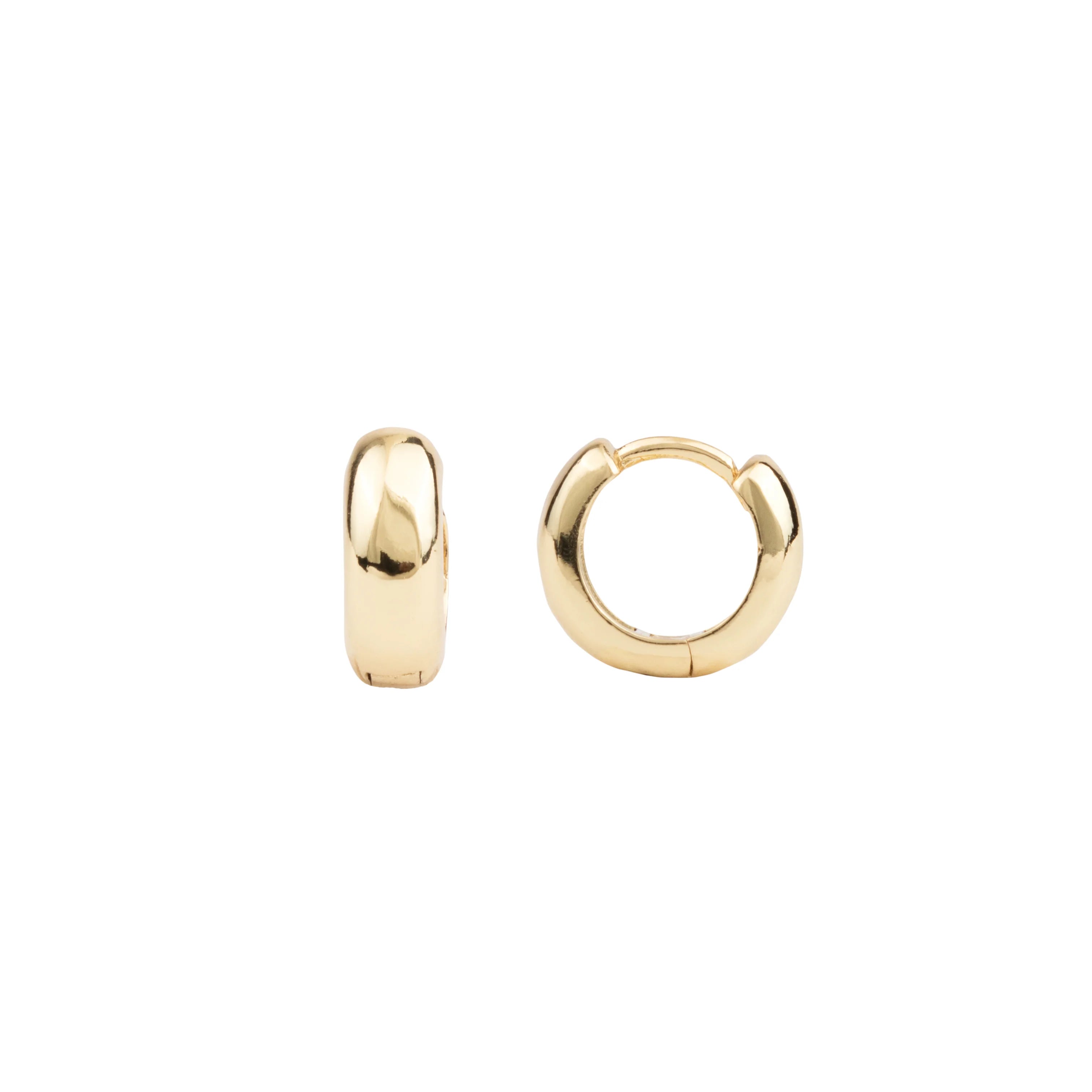Gold Thick Hoops Small