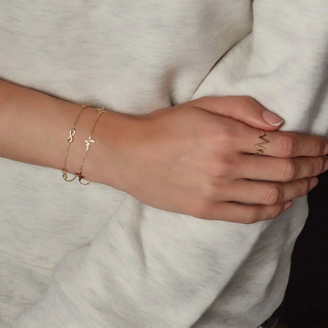 9ct Gold Lightening Bolt Ring