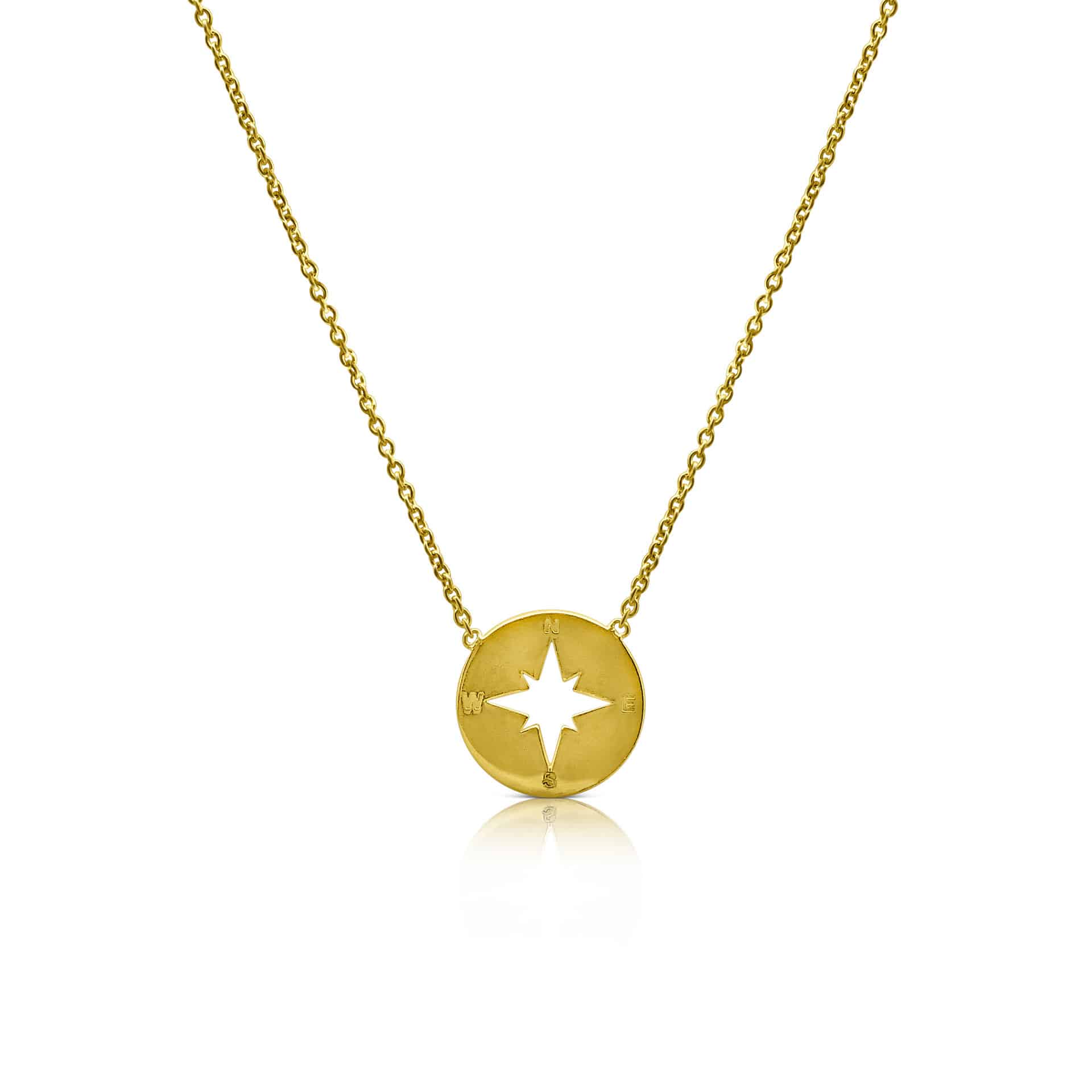 Ór Collection 9ct Yellow Gold Compass Necklace